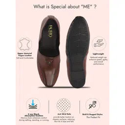 FAUSTO Men Woven Design PU Loafers image 4