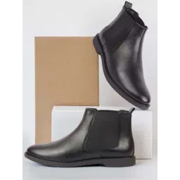 Fausto Men's Black Chelsea Boots-picture-39