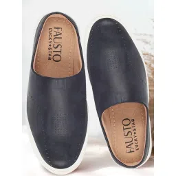Fausto Men's Blue Mule Shoes-picture-11