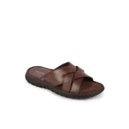 Fausto Men's Brown Cross Strap Sandals-picture-31