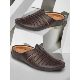 Fausto Men's Brown Mule Shoes-picture-35