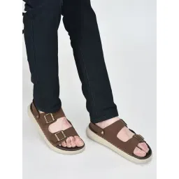FAUSTO Men's Brown Sling Back Sandals-picture-32