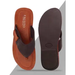 Fausto Men's Brown Thong Sandals-picture-34
