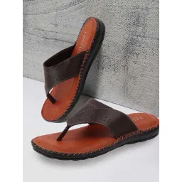 Fausto Men's Brown Thong Sandals-picture-35