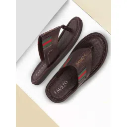 Fausto Men's Brown Thong Sandals-picture-36