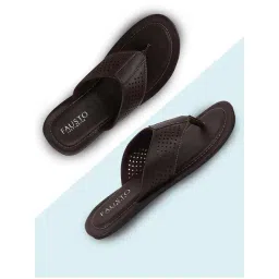Fausto Men's Brown Thong Sandals-picture-37