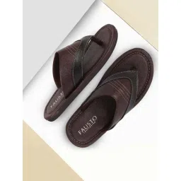 Fausto Men's Brown Thong Sandals-picture-48