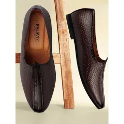 Fausto Men's Dark Brown Casual Juttis-picture-19