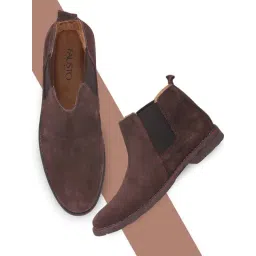 Fausto Men's Dark Brown Chelsea Boots-picture-14