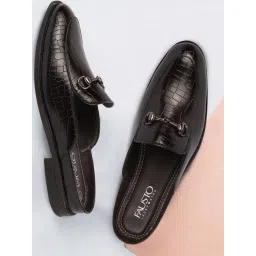 Fausto Men's Dark Brown Mule Shoes-picture-24