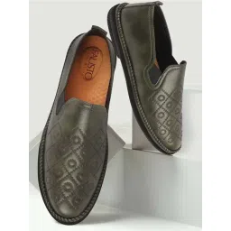Fausto Men's Olive Casual Loafers-picture-10