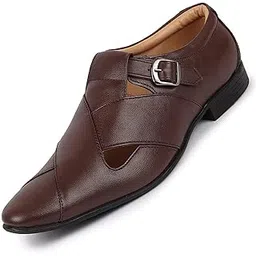 fausto Men's Peshawari Leather Sandals for Day Long Comfort|Outfit|Evening|Outdoor|Casual|Fashion|Trending|Lightweight with Anti Skid TPR Sole-picture-37