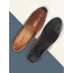 Fausto Men's Tan Casual Juttis image 1