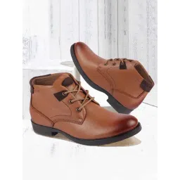 Fausto Men's Tan Derby Boots-picture-30