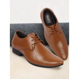 Fausto Men's Tan Derby Shoes-picture-28