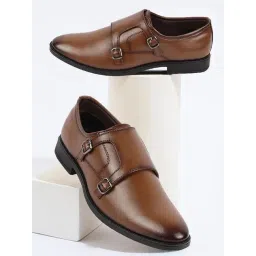 Fausto Men's Tan Monk Shoes-picture-20
