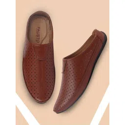 Fausto Men's Tan Mule Shoes-picture-12