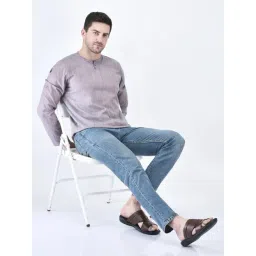 FAUSTO Men's Tan Thong Sandals-picture-41