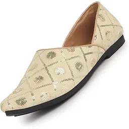 fausto Men's Traditional Silk Embroidered Zardozi Slip On Juttis and Mojaris for Wedding|9 Colors|6-12UK Sizes|Traditional Sherwani and Kurta Shoe-picture-29