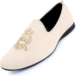fausto Men's Velvet Embroidery Party Casual Loafer Shoes-picture-14