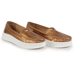 fausto Perforation Laser Cut Stitched Casual Slip On Loafer|Work|Outdoor|Office Wear Slip On For Women-picture-25