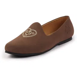 fausto Traditional Ethnic Embroidered Design Velvet Slip On Juttis & Mojari For Wedding Mojaris For Men-picture-13