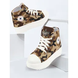 FAUSTO Women Camouflage Printed Lightweight Mid-Top Sneakers-picture-27