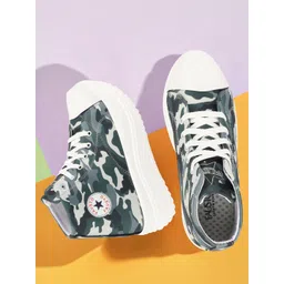 FAUSTO Women Camouflage Printed Lightweight Mid-Top Sneakers-picture-28