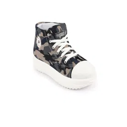 FAUSTO Women Camouflage Printed Lightweight Mid-Top Sneakers image 3