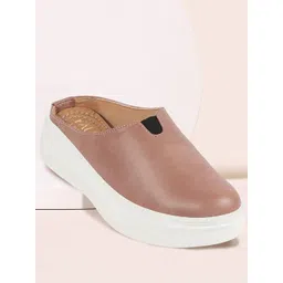 FAUSTO Women Lightweight Comfort Insole Contrast Sole Mules-picture-42