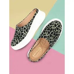 FAUSTO Women Printed Round Toe Lightweight Velvet Mule Sneakers-picture-43