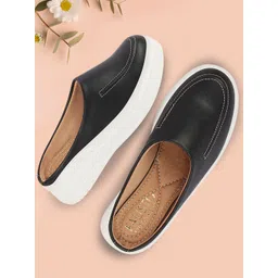 FAUSTO Women Solid Regular Round Toe Mules image 1