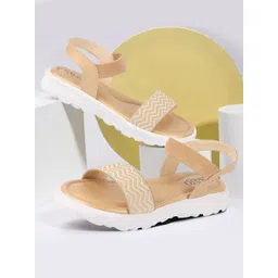 FAUSTO Women Tan Open Toe Flats-picture-12