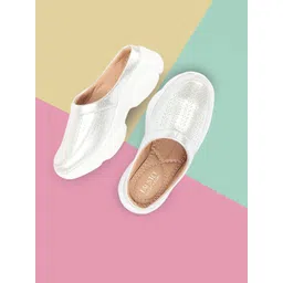 FAUSTO Women Textured Laser Cuts Detail Lightweight Mules-picture-26