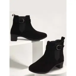 Fausto Women's Black Chelsea Boots-picture-18