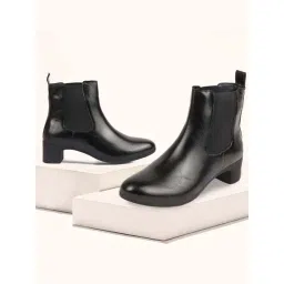 Fausto Women's Black Chelsea Boots-picture-31