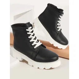 Fausto Women's Black Derby Boots-picture-22