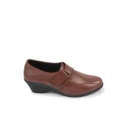 Fausto Women's Brown Wedge Loafers-picture-16