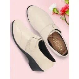 Fausto Women's Cream Wedge Loafers-picture-11