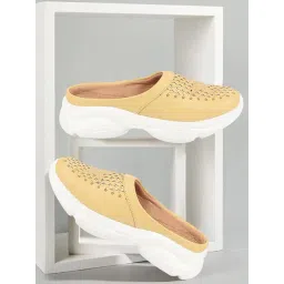 Fausto Women's Yellow Mule Shoes-picture-19