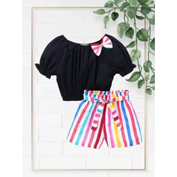 FAVORITE STORE Girls Off-Shoulder Neck Top With Shorts-picture-8
