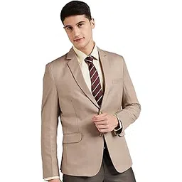 favoroski Designer Men's Slim Fit Notched Lapel Single Breasted Solid Blazer-picture-10