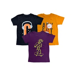 FAZZA Boys Pack of 3 Printed Cotton T-shirts-picture-58