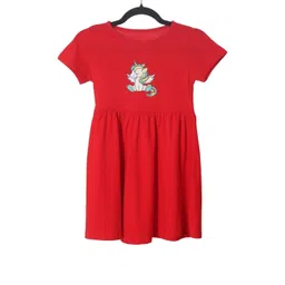 FAZZA Girls Pack of 2 Graphic Printed Cotton A-Line Dress image 3