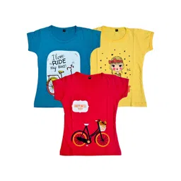 FAZZA Girls Pack Of 3 Printed T-shirt-picture-32