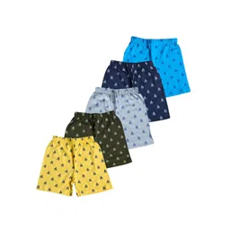 FAZZA Girls Pack Of 5 Cotton Regular Fit Printed Shorts-picture-30