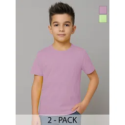 FBAR Boys Pack of 2 Solid Round Neck Cotton T-shirts-picture-15