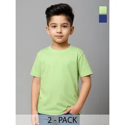 FBAR Boys Pack of 2 Solid Round Neck Cotton T-shirts-picture-18