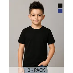 FBAR Boys Pack of 2 Solid Round Neck Pure Cotton T-shirts-picture-32