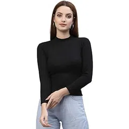 fbar Casual Regular Sleeves Solid Women Black Top-picture-38